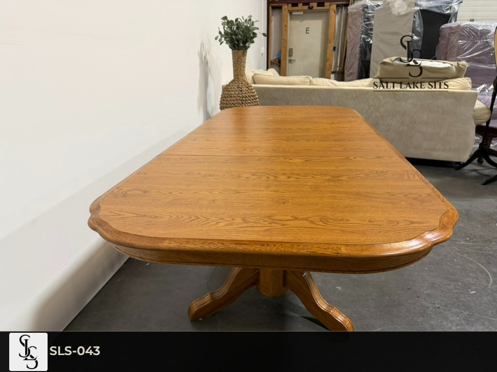 Solid Oak Double Pedestal Dining Table