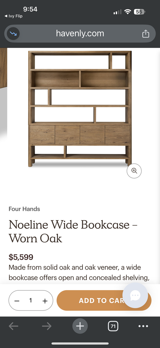 Four Hands Noeline Bookcase