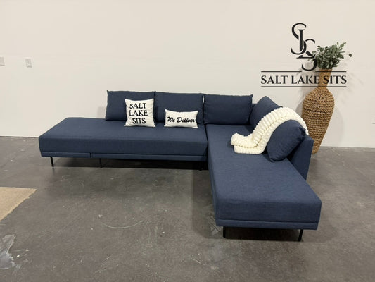 Navy Blue Sleeper Sectional