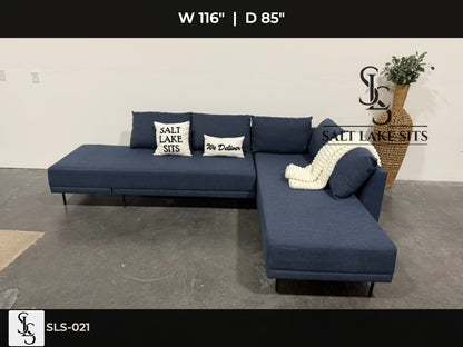 Navy Blue Sleeper Sectional