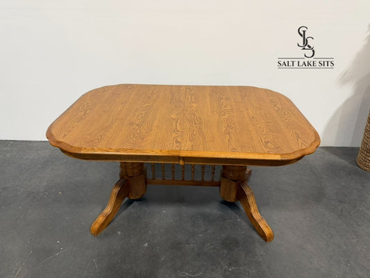 Solid Oak Double Pedestal Dining Table