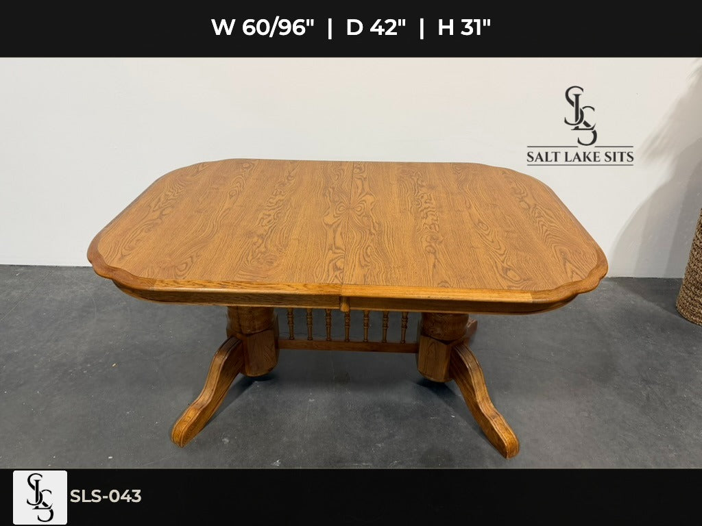 Solid Oak Double Pedestal Dining Table