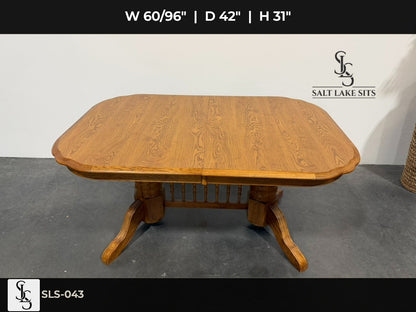Solid Oak Double Pedestal Dining Table