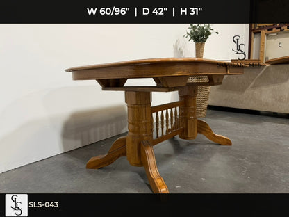Solid Oak Double Pedestal Dining Table