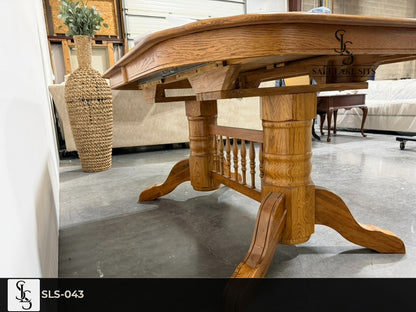 Solid Oak Double Pedestal Dining Table