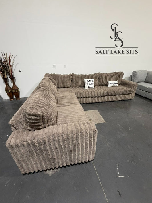 Custom Utah-Built Sectional — Minky Corduroy