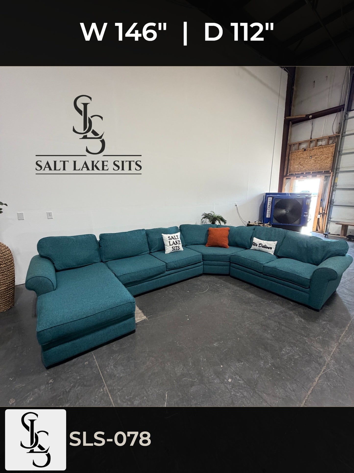 Large Teal U-Shape Sectional