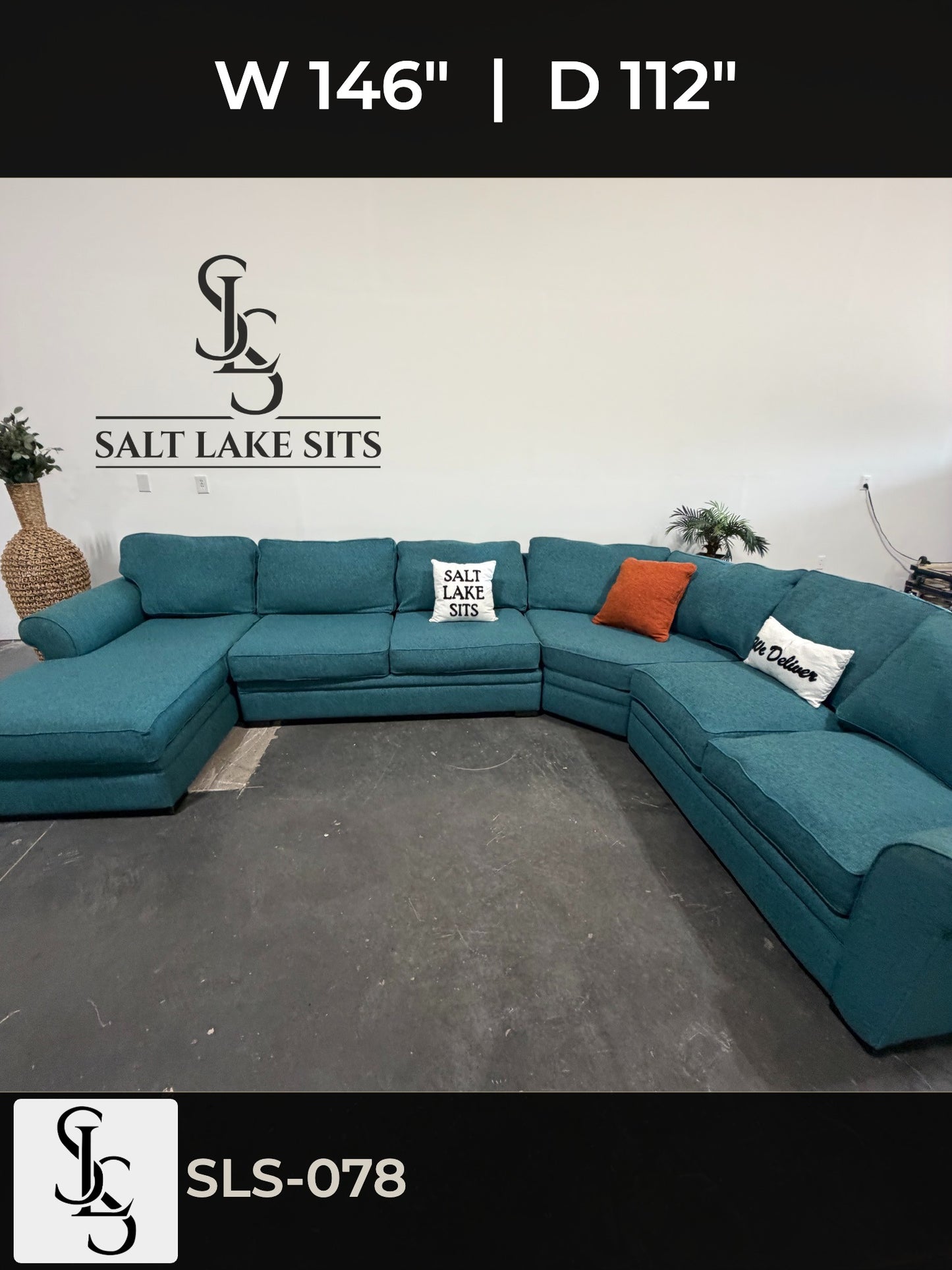 Large Teal U-Shape Sectional