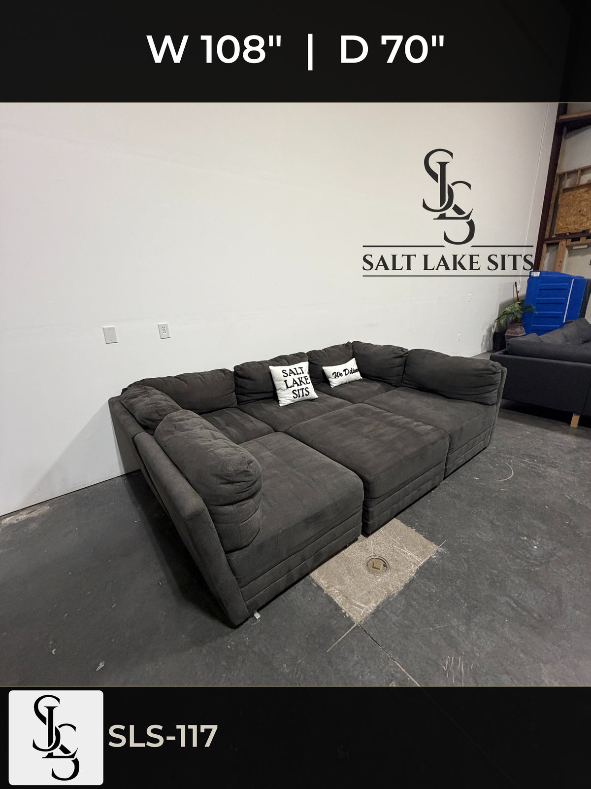 Charcoal 6-Piece Modular Pit Sectional