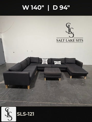 IKEA U-Shaped Sectional with Right Chaise and Ottoman