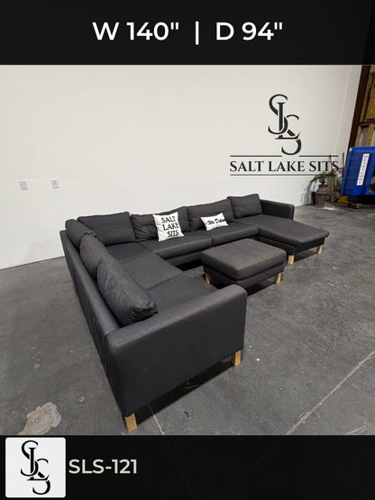 IKEA U-Shaped Sectional with Right Chaise and Ottoman
